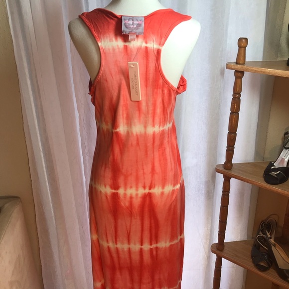 Romeo Juliet Coral Ivory Tie-Dye Tank Dress Medium - Picture 5 of 8